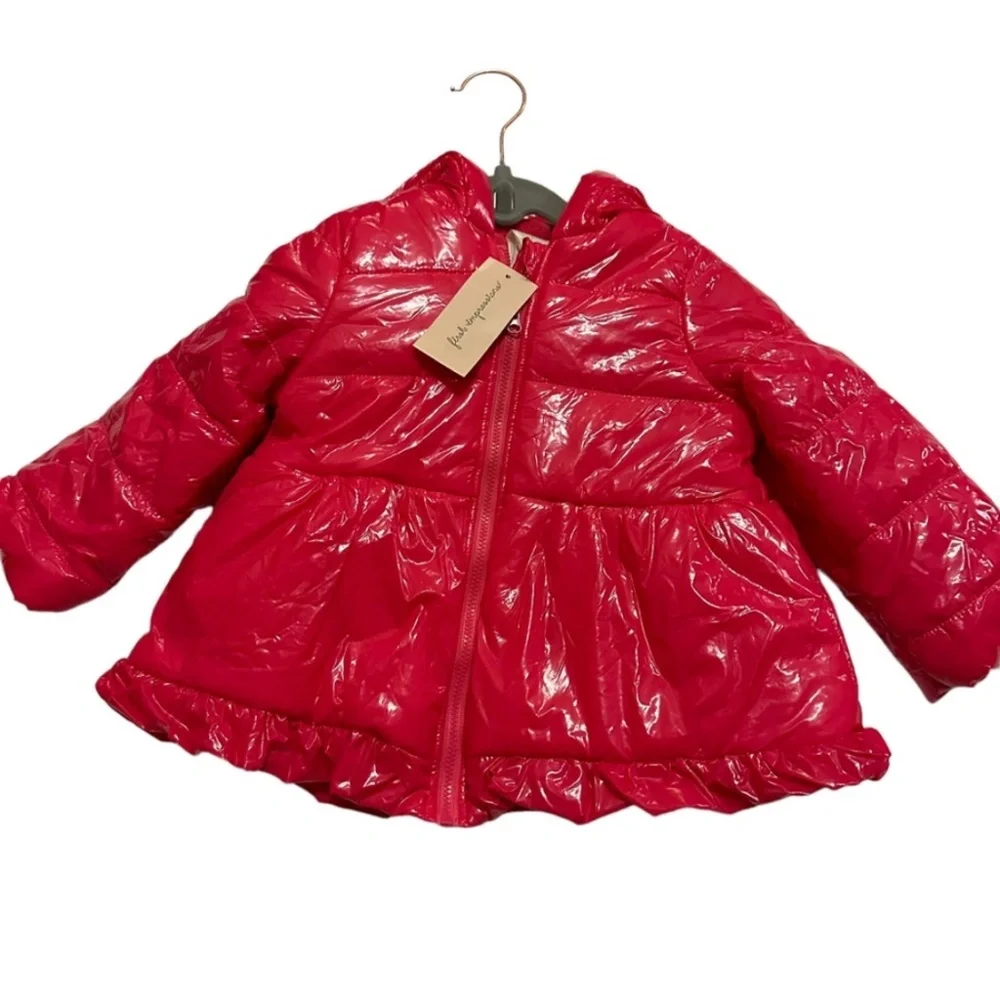 First Impressions Baby Girl 18 Mos Pink Puffer Coat with Hood NWT
